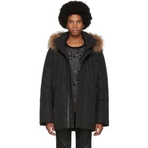 Mackage Raf Down Coat - Mens, Black / Natural Fur, 40